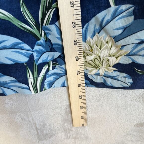 TOMMY BAHAMA Size XL 100% Silk Blue Men’s Floral Hawaiian Camp Shirt - Picture 5 of 7